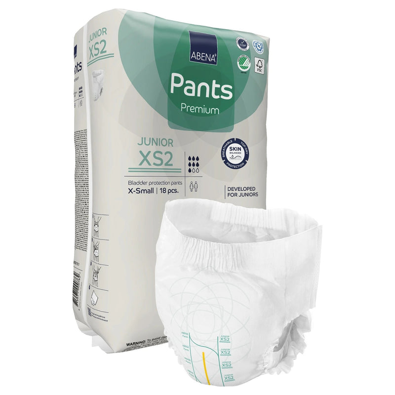 Abena Premium Pants Junior XS2 Incontinence Brief, Extra Small (Case of 90)