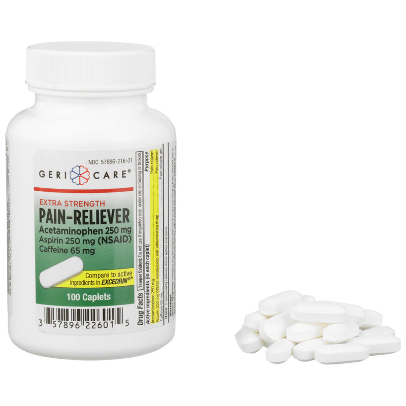 Geri-Care Acetaminophen / Aspirin / Caffeine Pain Relief (Case of 1200)