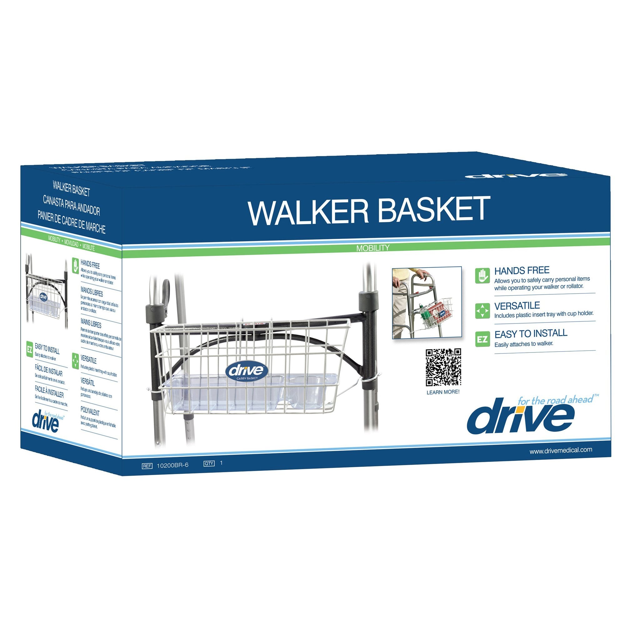 drive Walker Basket, Aluminum, Plastic Insert Included (Each)