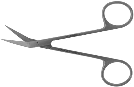 BR Surgical IRIS Delicate Scissors, square shank, angled, sharp/sharp, 4½" 