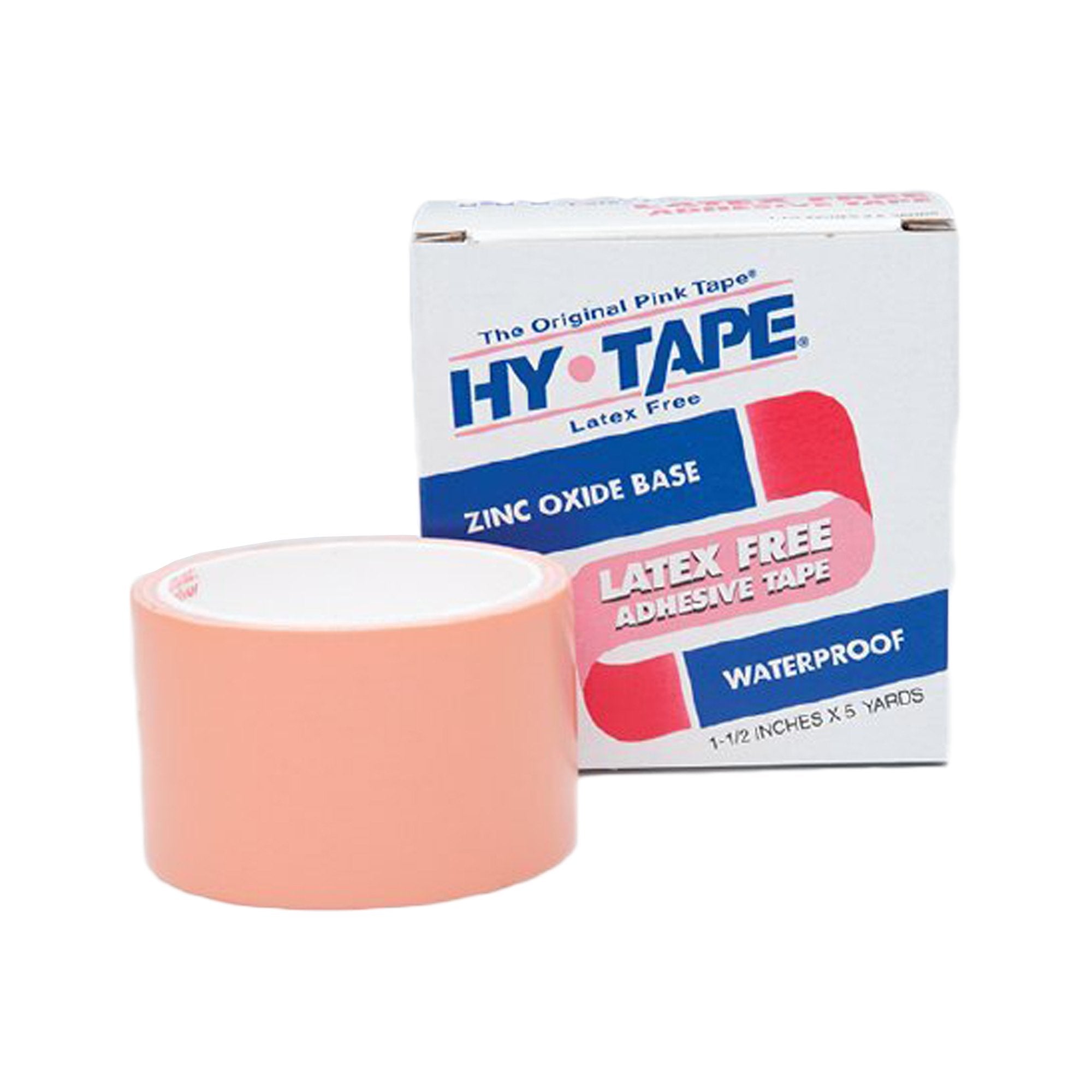 Waterproof Medical Tape Hy-Tape Pink 1-1/2 Inch X 5 Yard Zinc Oxide Adhesive Zinc Oxide NonSterile 