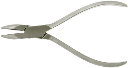 BR Surgical Needle Nose Pliers, grooved jaws, tips taper to 1mm, 5½" 