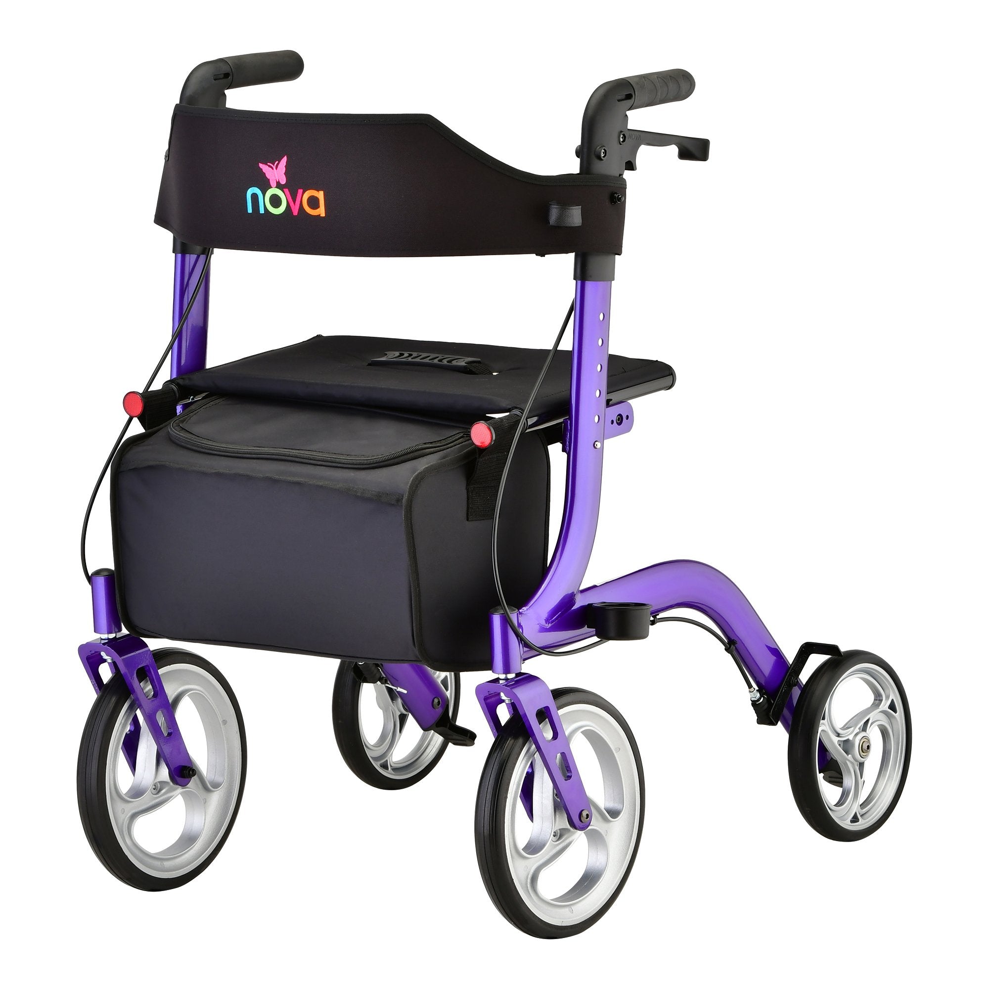 Nova Ortho-Med 4 Wheel Rollator EXPRESS Purple Adjustable Height / Folding Aluminum Frame 