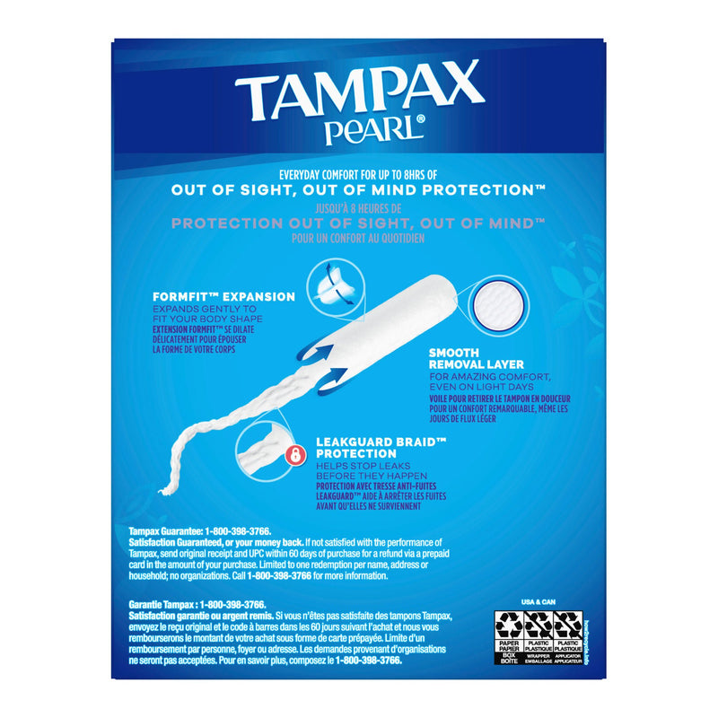 Tampax Pearl Tampons Super Absorbency Unscented (Box of 18)