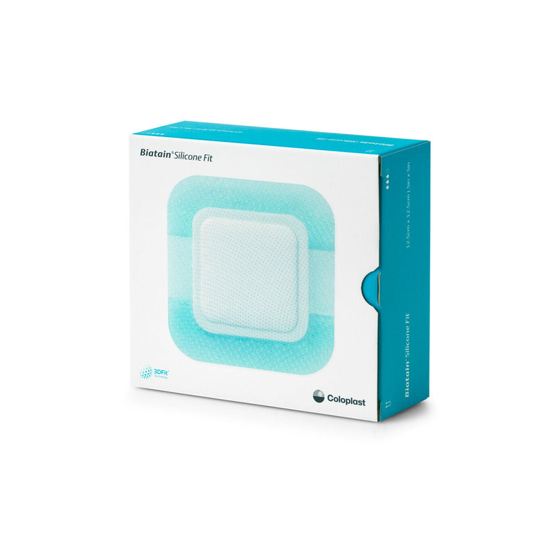 Silicone Foam Dressing Biatain Silicone Fit 5 X 5 Inch With Border Film Backing Silicone Adhesive Square Sterile (Box of 10)