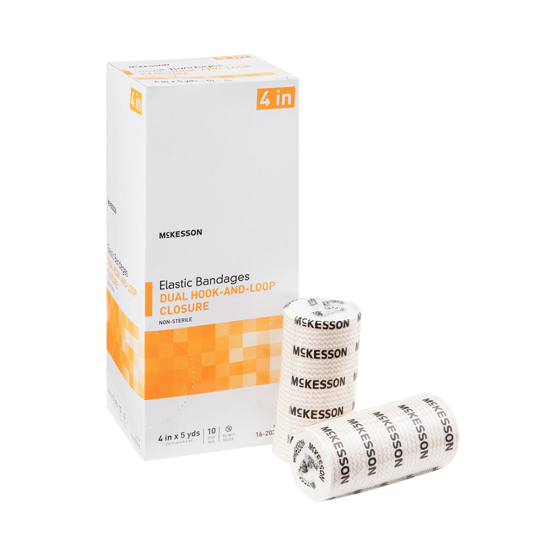 McKesson Double hook-and-loop closure Elastic Bandage, 4 Inch x 5 Yard (Case of 50)