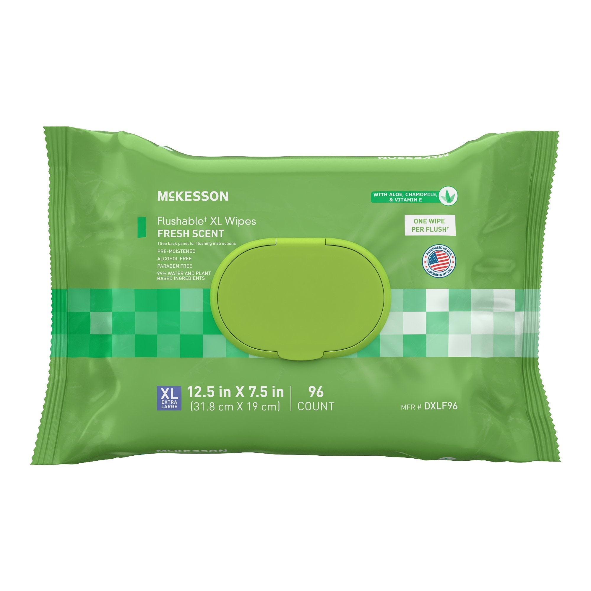 McKesson Brand McKesson Flushable* Wet Wipes XL - Scented, 96 Wet Wipes per Pack (576/CS) 