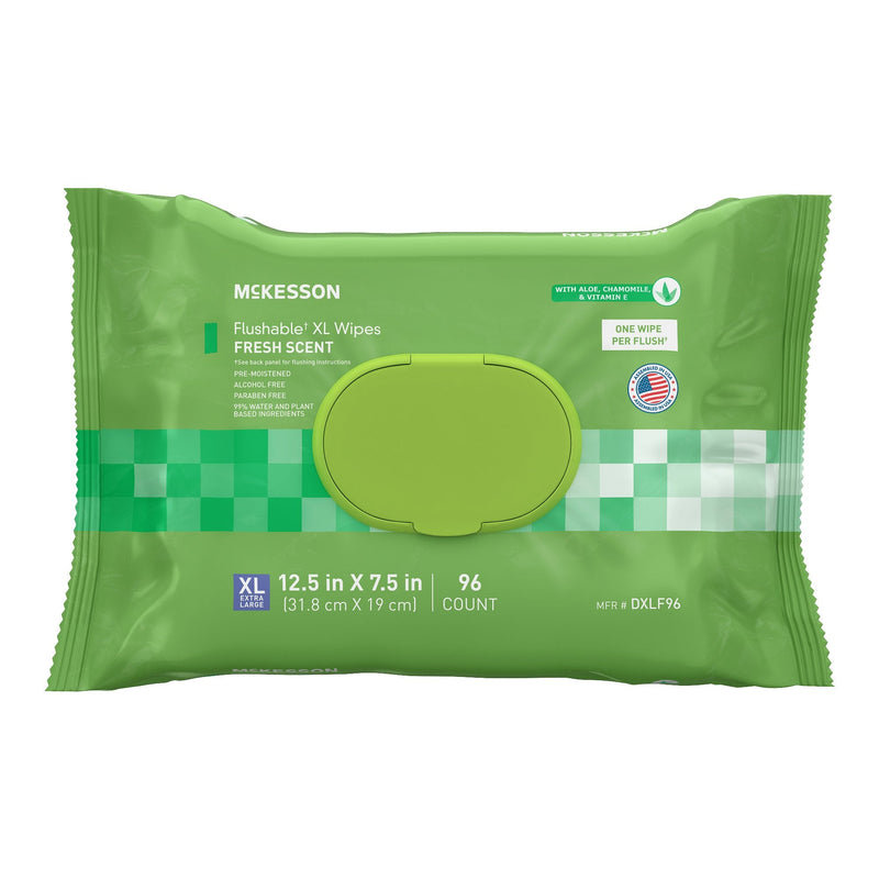 McKesson Brand McKesson Flushable* Wet Wipes XL - Scented, 96 Wet Wipes per Pack (576/CS) 