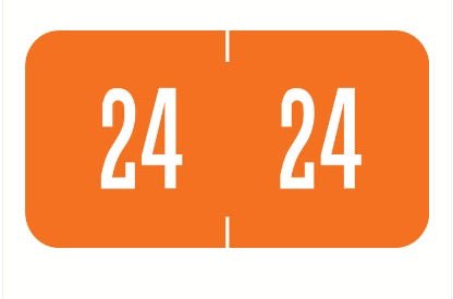 Pre-Printed Label Tabbies Chart Tab Orange 24 24 White Date 3/4 X 1-1/2 Inch (Roll of 500)
