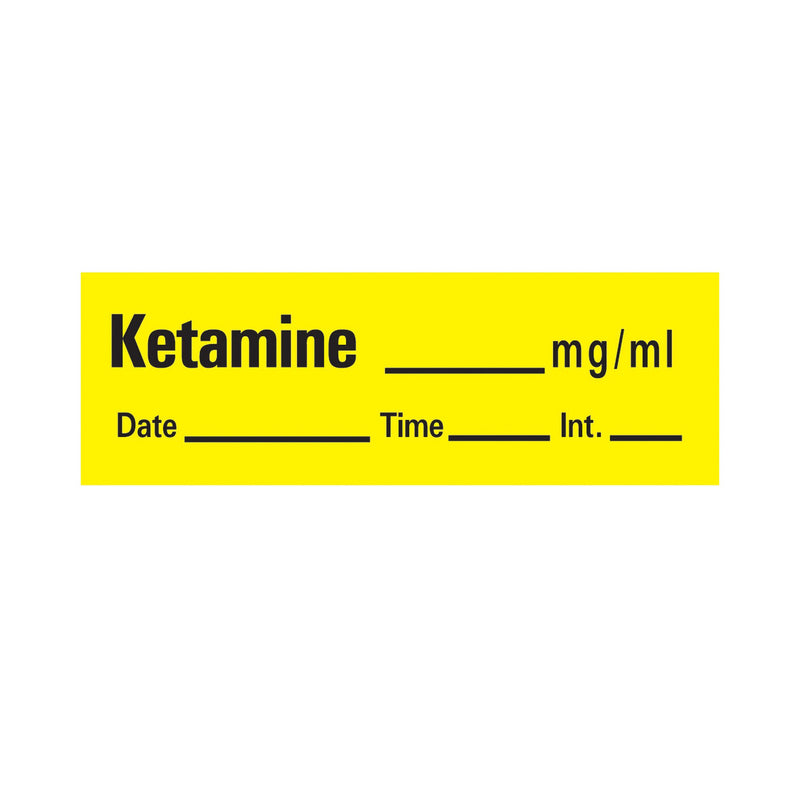 Timemed Pre-Printed Label, Ketamine_mg/mL Date_Time_Int (Roll of 333)