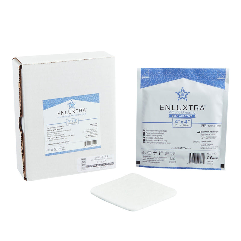 Super Absorbent Dressing Enluxtra Self-Adaptive 4 X 4 Inch Square