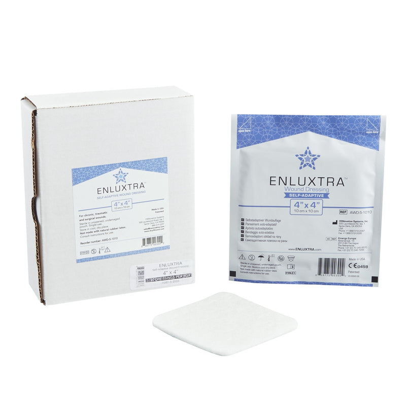 Super Absorbent Dressing Enluxtra Self-Adaptive 4 X 4 Inch Square 