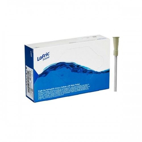 Urethral Catheter LoFric Primo Coude Tip Hydrophilic Coated PVC 12 Fr. 16 Inch Length 