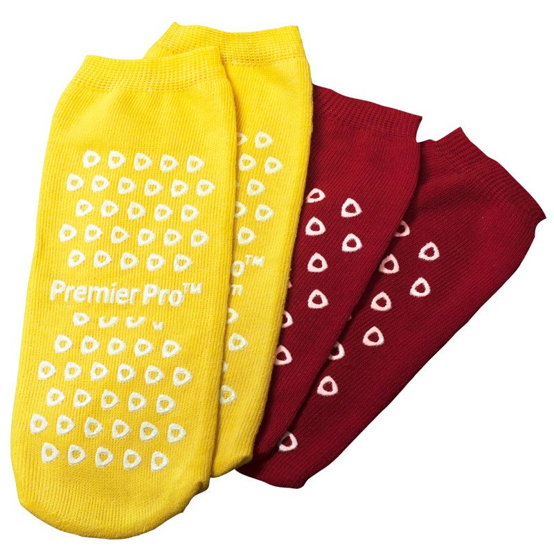 S2S Global Risk Management Slipper Socks PremierPro Unisex Adult Bariatric Double Tread Single Patient Use Yellow (48/CS) 