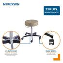 McKesson Round Pneumatic Exam Stool, Beige, without Backrest (Each)