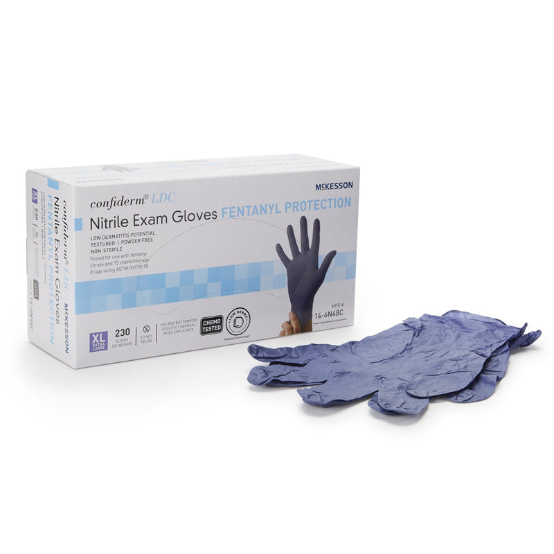 McKesson Brand McKesson Confiderm LDC Exam Glove, Extra Large, Blue (2300/CS) 