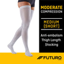 3M Company 3M Futuro Anti-Embolism Moderate Compression Thigh-High Stockings, Medium/Short (6/CS) 
