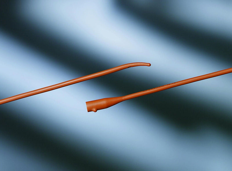 Urethral Catheter Bardia Coude Tip Red Rubber 12 Fr. 16 Inch Length (Case of 100)