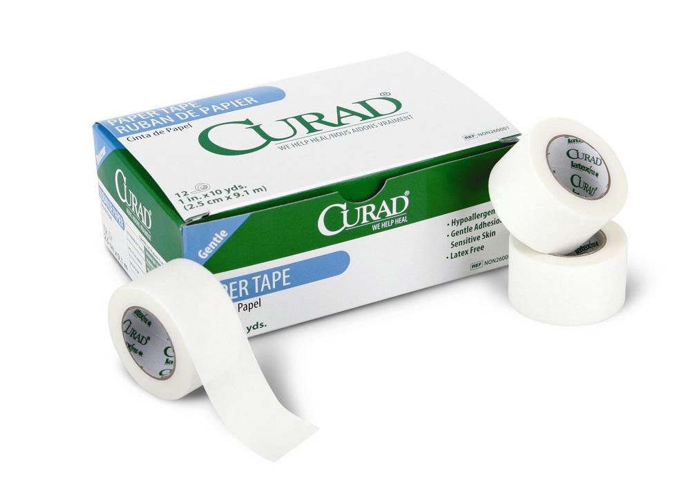 Medline Medical Tape Curad White 1 Inch X 10 Yard Paper NonSterile (NON270001 / CS) 