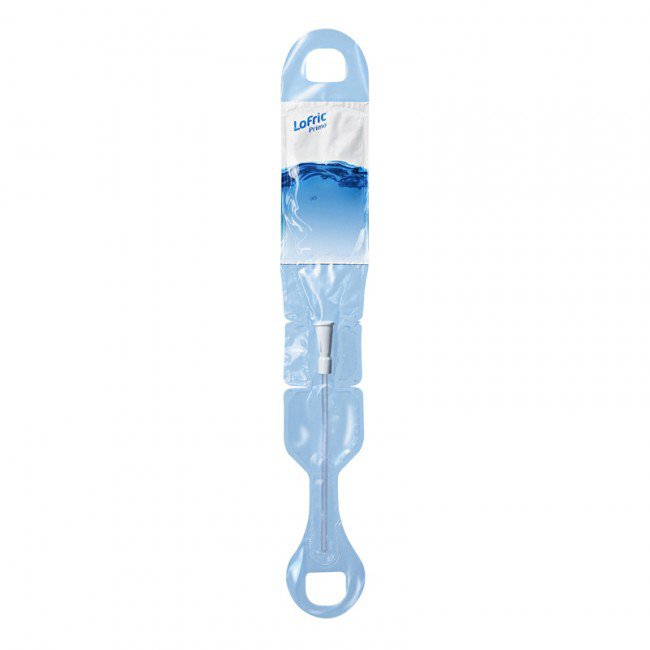 Urethral Catheter LoFric Primo Straight Tip Hydrophilic Coated PVC 18 Fr. 8 Inch Length 