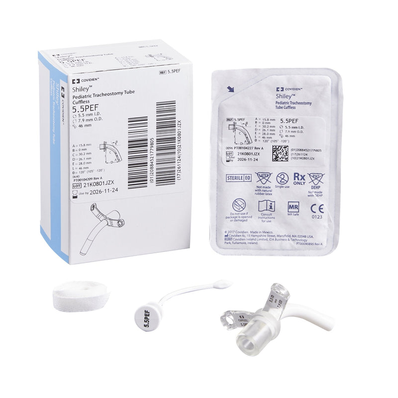 Uncuffed Tracheostomy Tube Shiley Size 5.5 Pediatric 