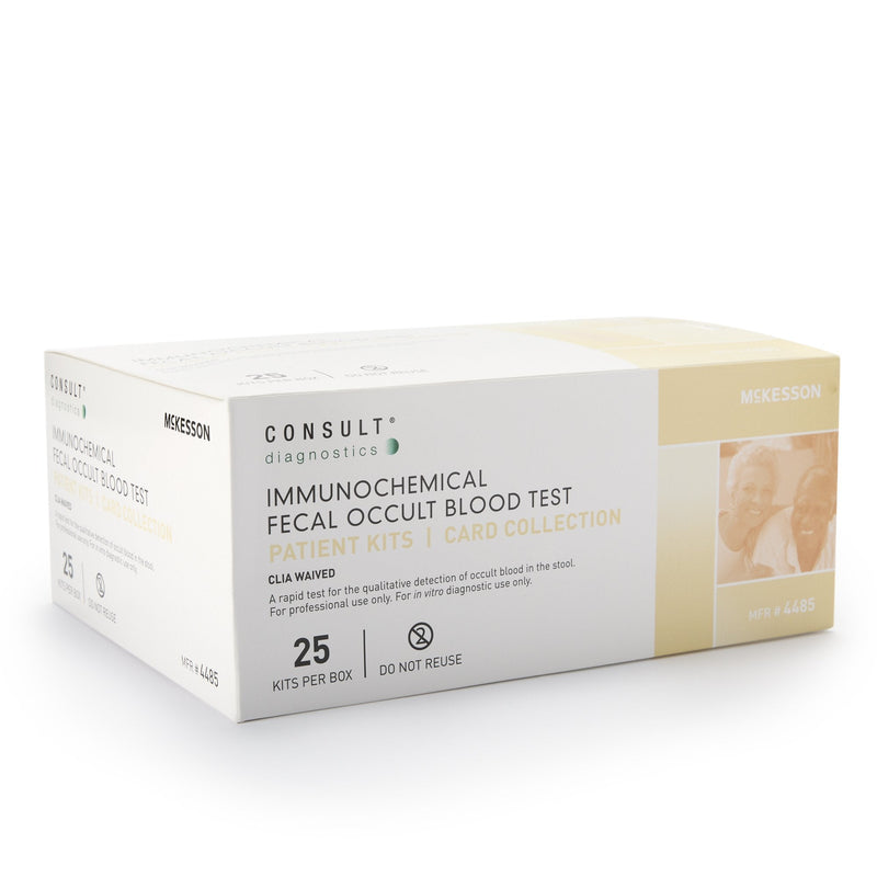 Cancer Screening Test Kit McKesson Consult Fecal Occult Blood Test (iFOB or FIT) 25 Tests CLIA Waived 