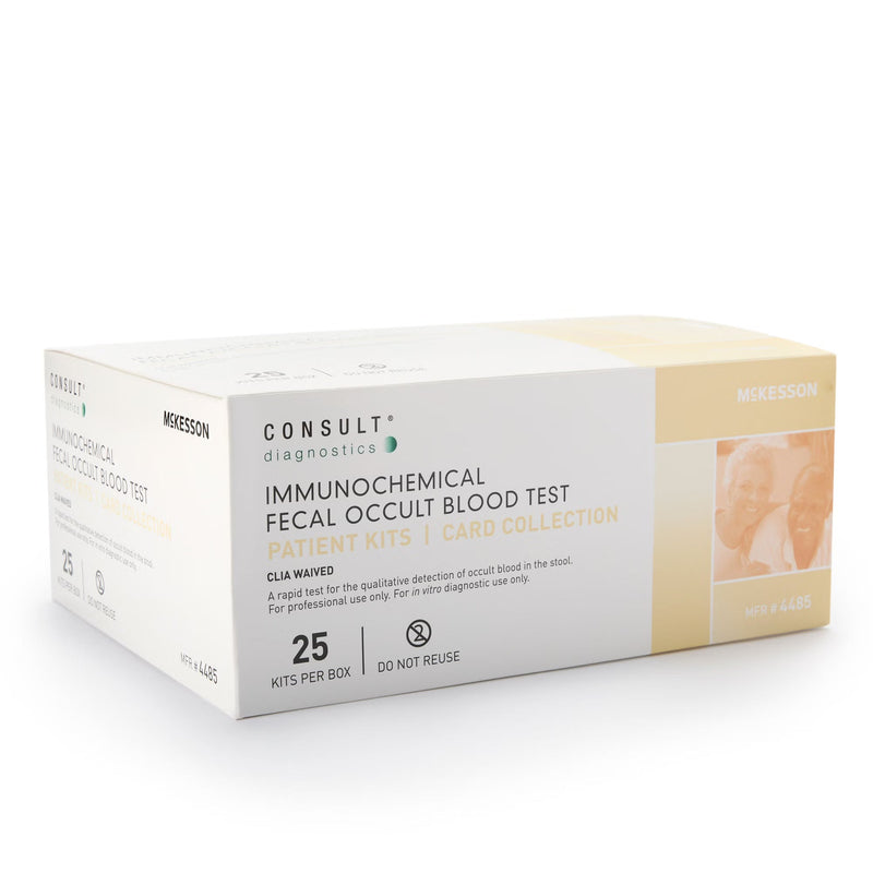 Cancer Screening Test Kit McKesson Consult Fecal Occult Blood Test (iFOB or FIT) 25 Tests CLIA Waived 