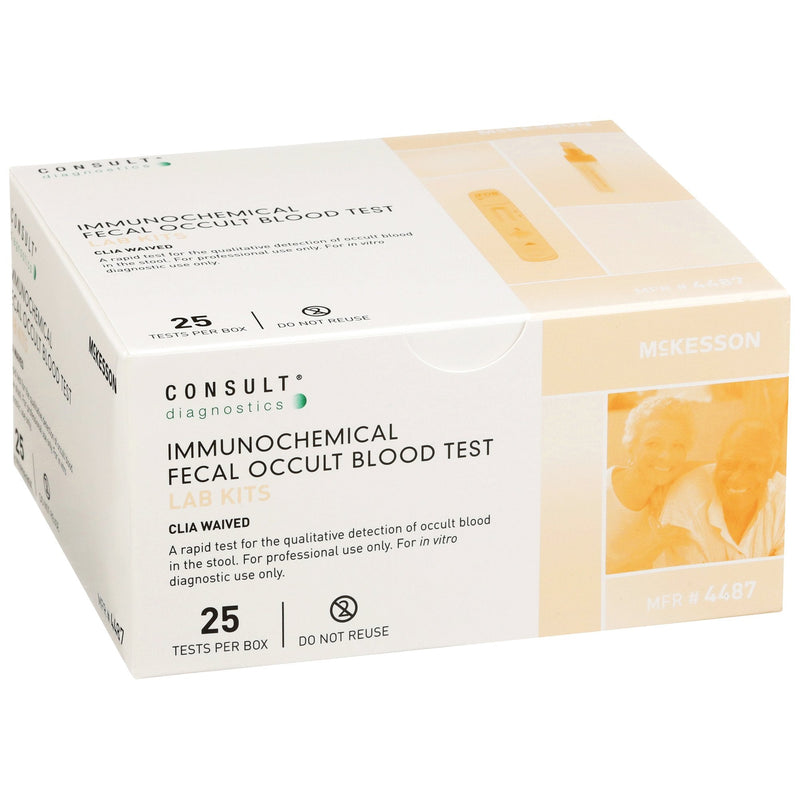 Cancer Screening Test Kit McKesson Consult Fecal Occult Blood Test (iFOB or FIT) 25 Tests CLIA Waived 