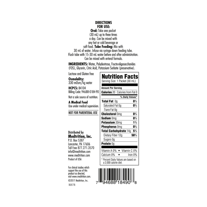 Medtrition/National Nutrition HyFiber Liquid Fiber with FOS (Fructo-Oligosaccharides) (100/CS)