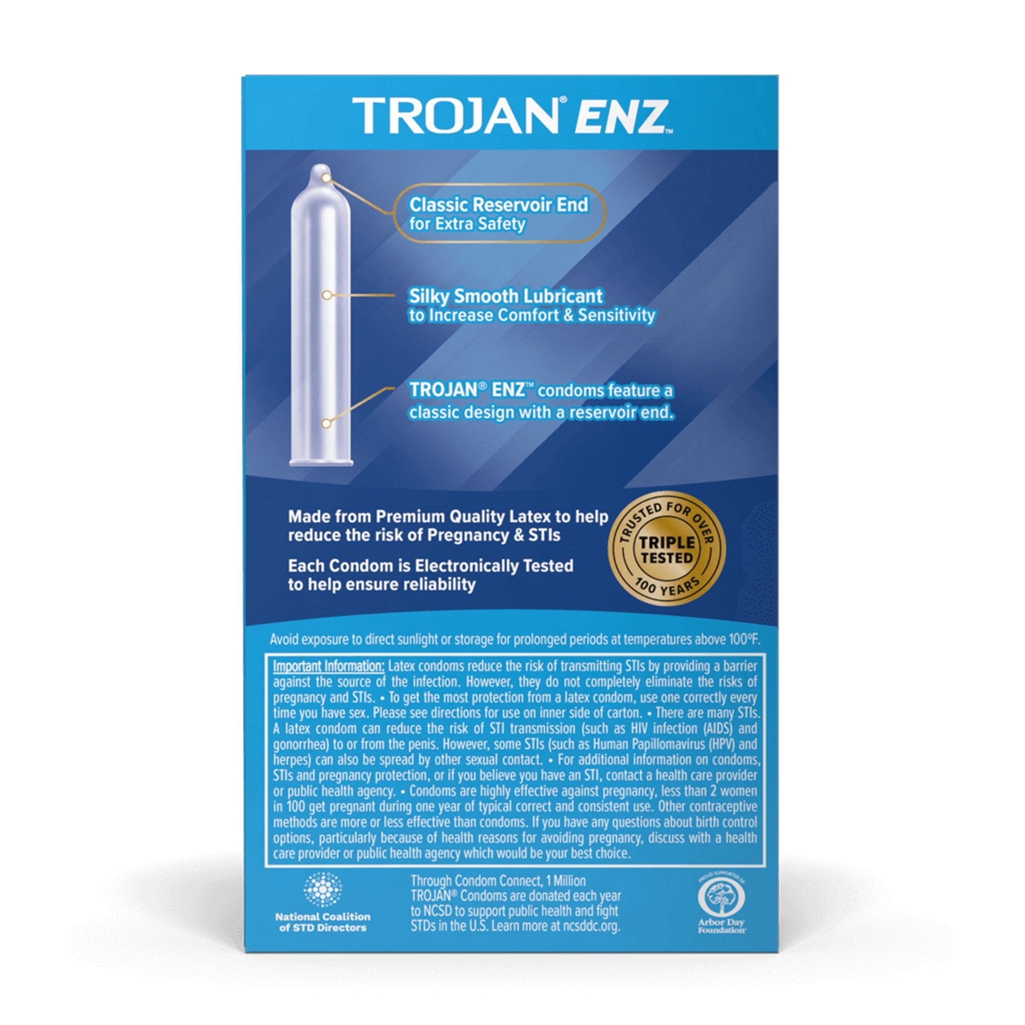 Church and Dwight Trojan-Enz Lubricated Latex Condom (3/BX) 