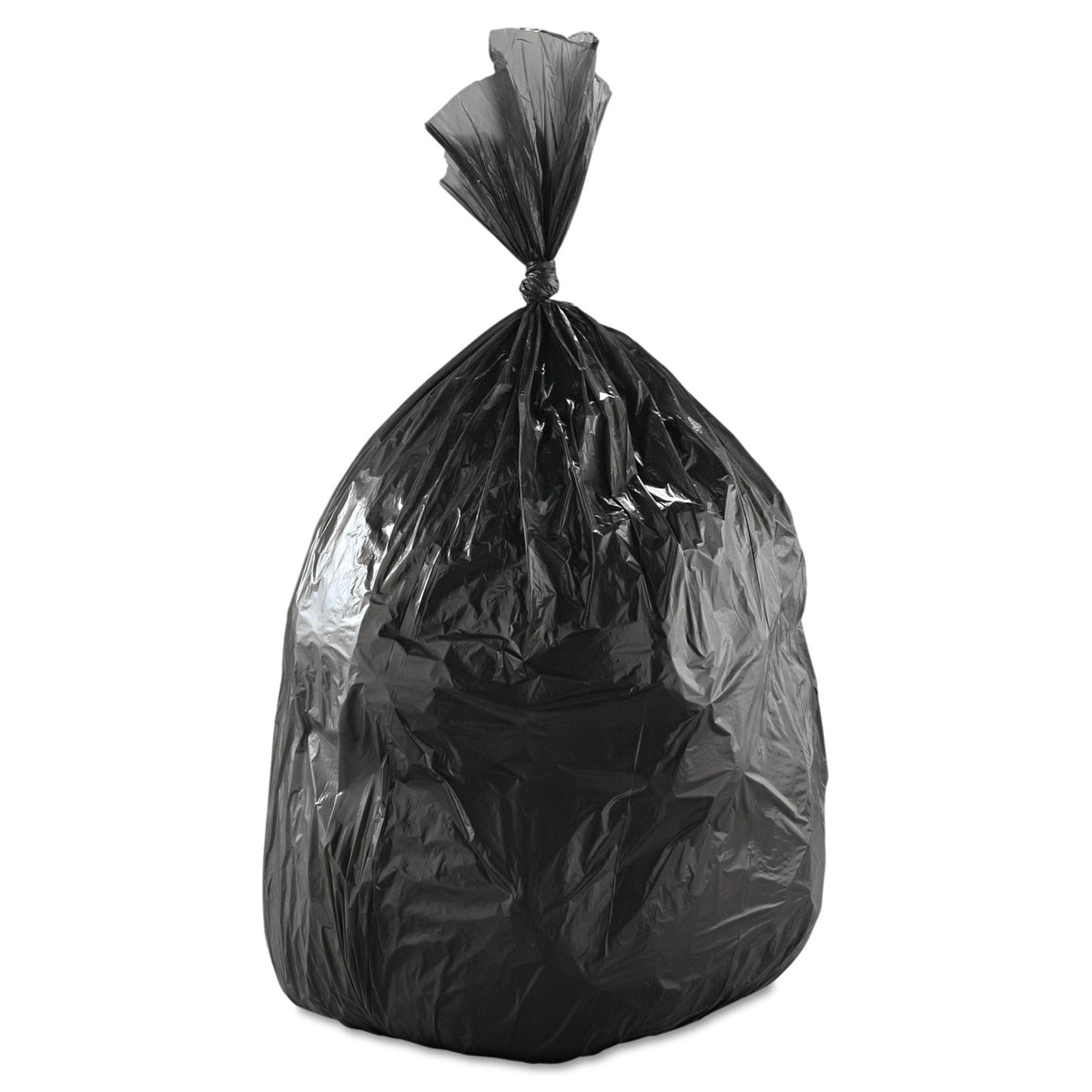 Trash Bag Boardwalk 60 gal. 0.65 mil 38 X 58 Inch Black Heavy Duty Star Seal Bottom Coreless Roll (Carton of 100)