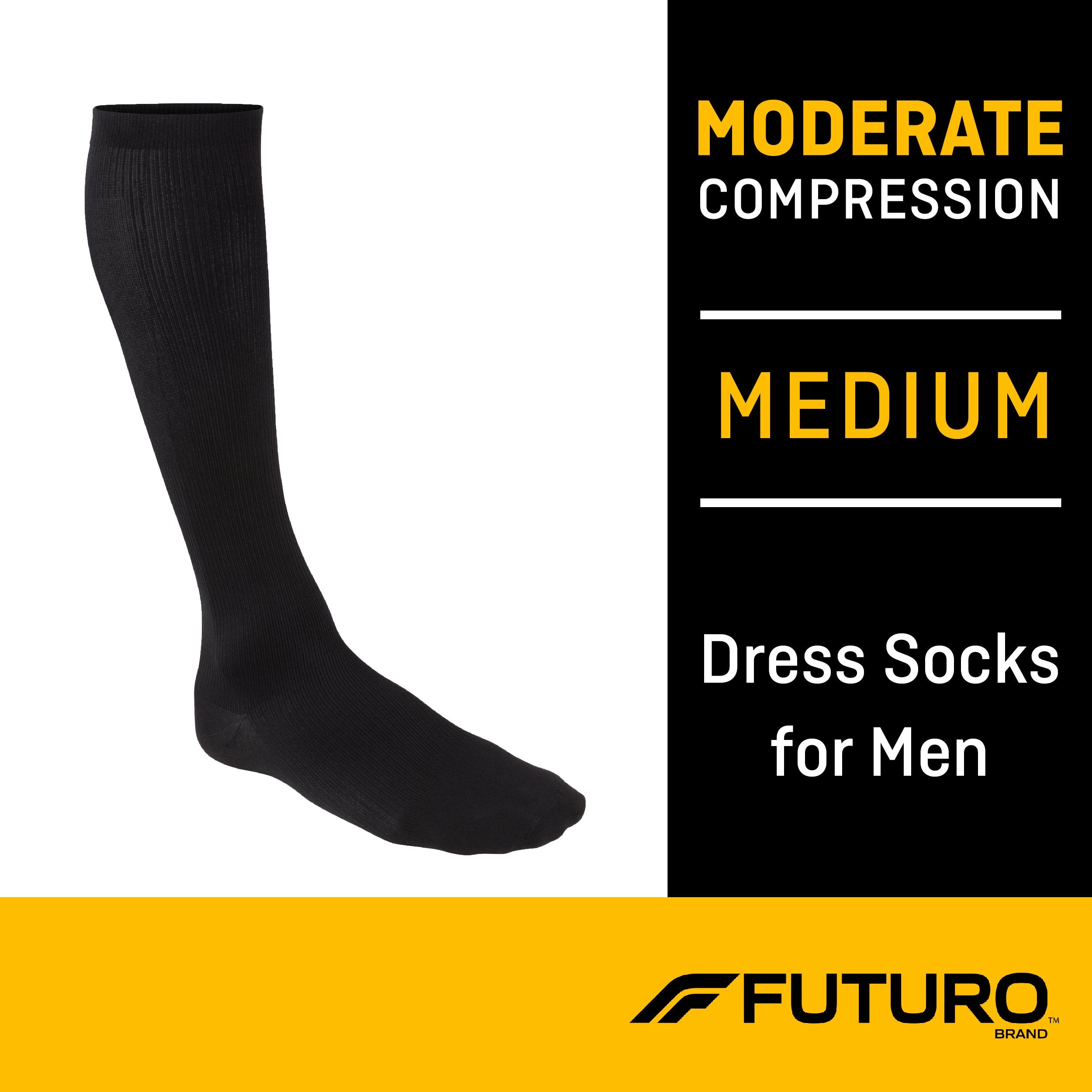 3M Company 3M Futuro Lifestyle Compression Firm Dress Socks for Men, Black, Medium (12/BX) 