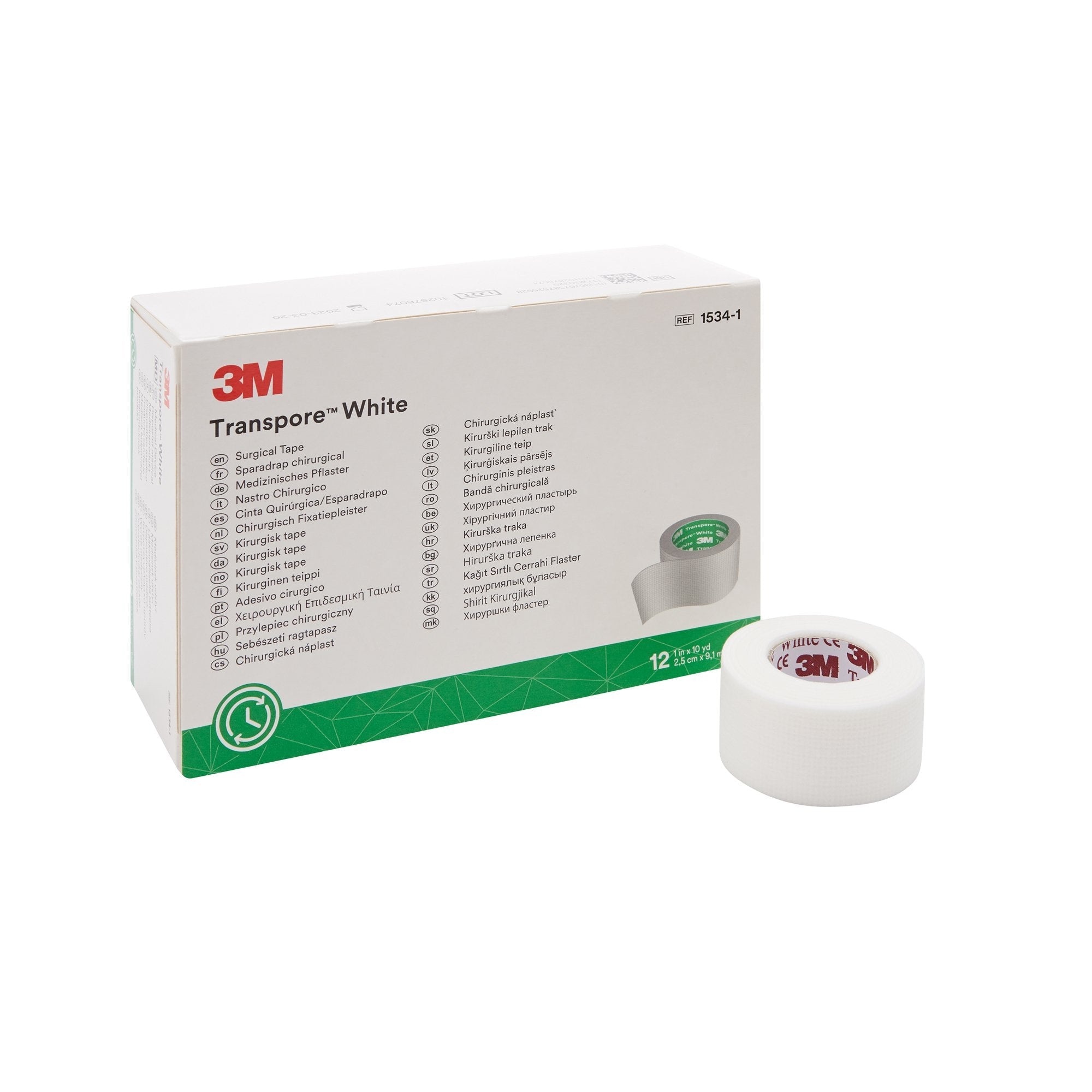 Solventum Corporation 3M Transpore Plastic Medical Tape, 1 Inch x 10 Yard, White (120/CS) 