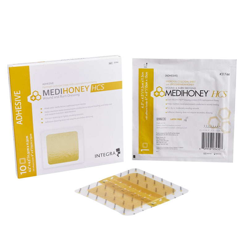 Honey Wound Dressing MEDIHONEY HCS Square 4-1/2 X 4-1/2 Inch 