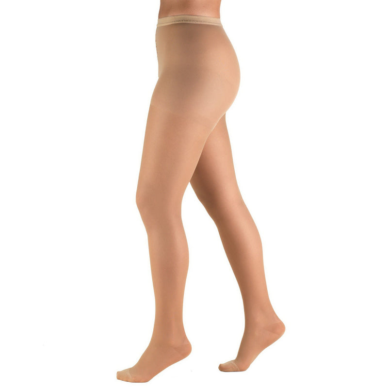 Compression Pantyhose Waist High Queen Beige Closed Toe (Pair)