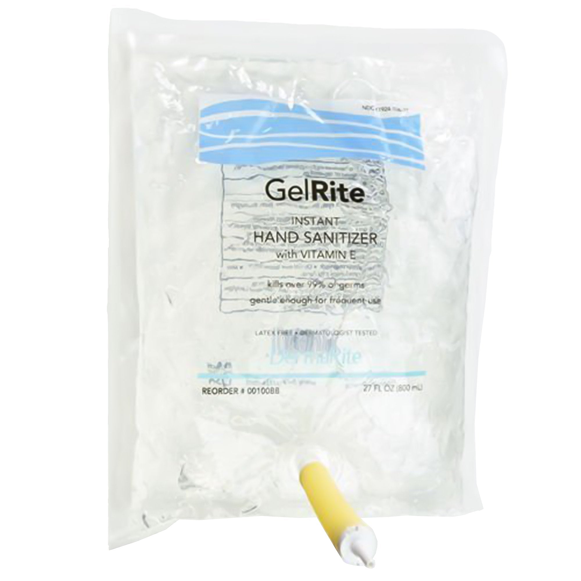 Hand Sanitizer GelRite 800 mL Ethyl Alcohol Gel Dispenser Refill Bag 