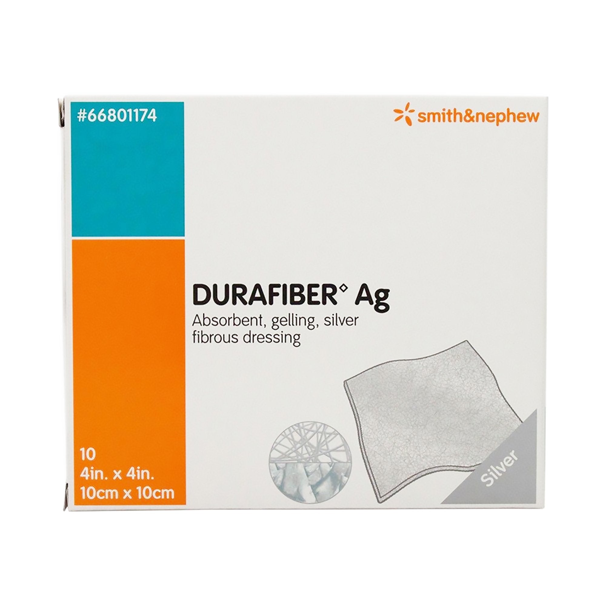 Silver Gelling Fiber Dressing Durafiber Ag 4 X 4 Inch Square Sterile 