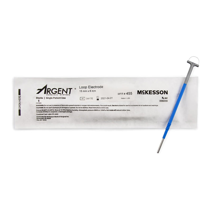 LEEP/LLETZ Electrode McKesson Argent Tungsten Wire Sterile 15 X 8 mm Loop Tip Disposable 