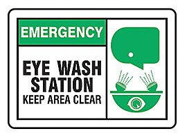 Magnetic Sign First Aid Sign Accuform Emergency Eye Wash Station 