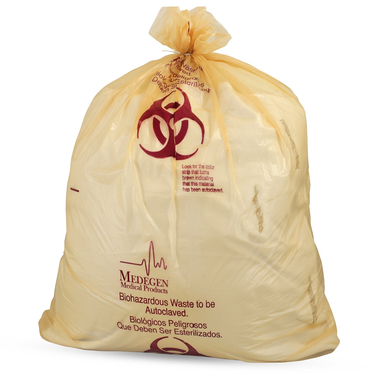 BAG AUTOCLAVE BIOHAZ WASTEFLT PK TWST TIE 100/CS