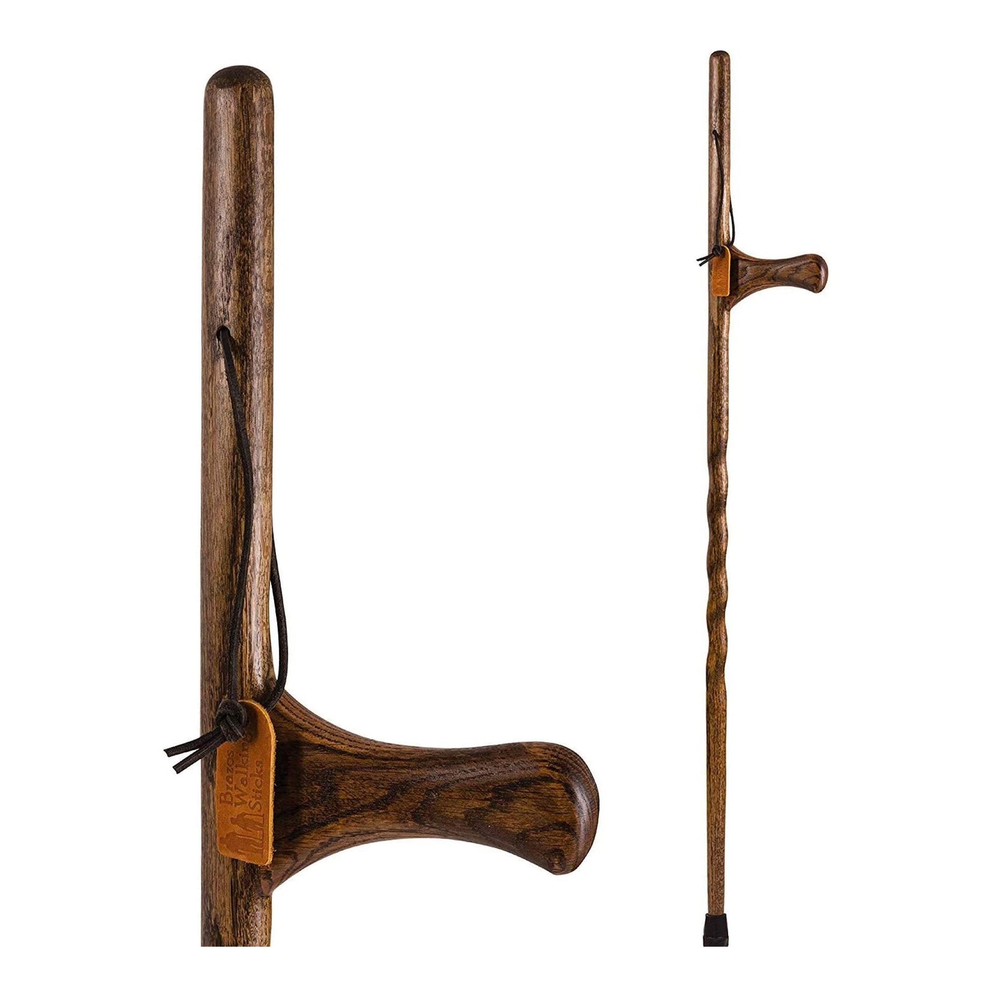 Mabis Healthcare Brazos Twisted Oak Dual Purpose Handcrafted Walking Stick, 55-Inch 