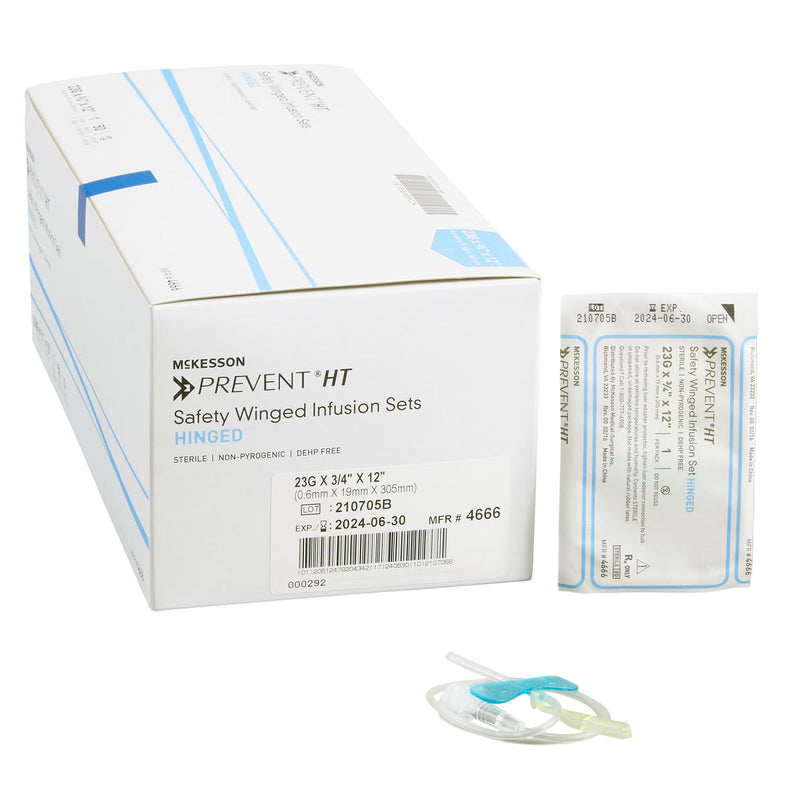 Infusion Set McKesson Prevent 23 Gauge 3/4 Inch 12 Inch Tubing Without Port 