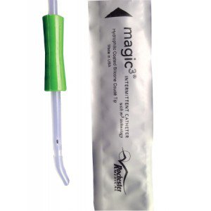 Urethral Catheter Magic3 Coude Tip Hydrophilic Coated Silicone 12 Fr. 16 Inch Length 