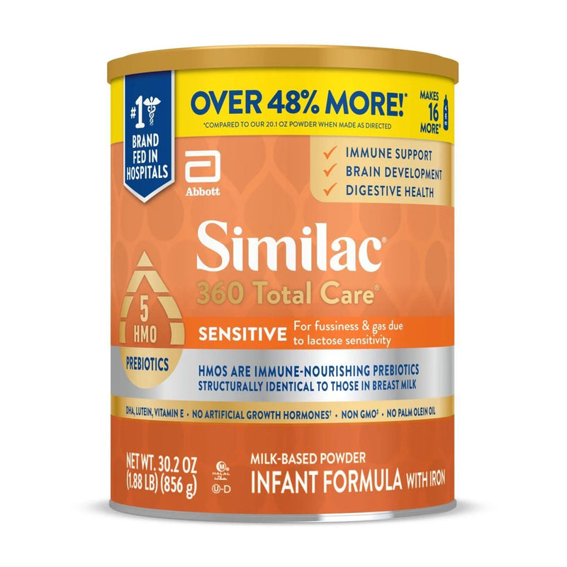 Infant Formula Similac 360 Total Care Sensitive Unflavored 30.2 oz. Can Powder (Case of 6)