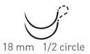 SUTURE MONODERM SZ 3-0 16CM18MM TAPER PT 1/2C 12/BX