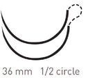 SUTURE PDO SZ 0 14CM36MM TAPER PT 1/2C 12/BX