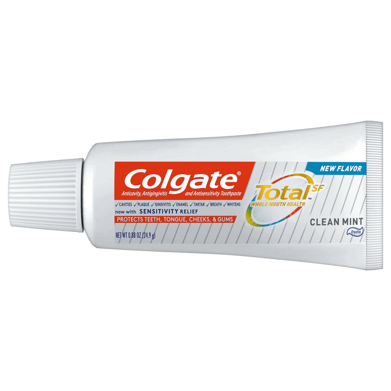 Colgate Total Toothpaste, Clean Mint Flavor, 0.88 oz Tube (Case of 24)