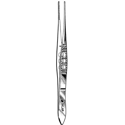 Sklar LiteGrip Iris Dressing Forceps - 4", Straight, Serrated - 66-2742 
