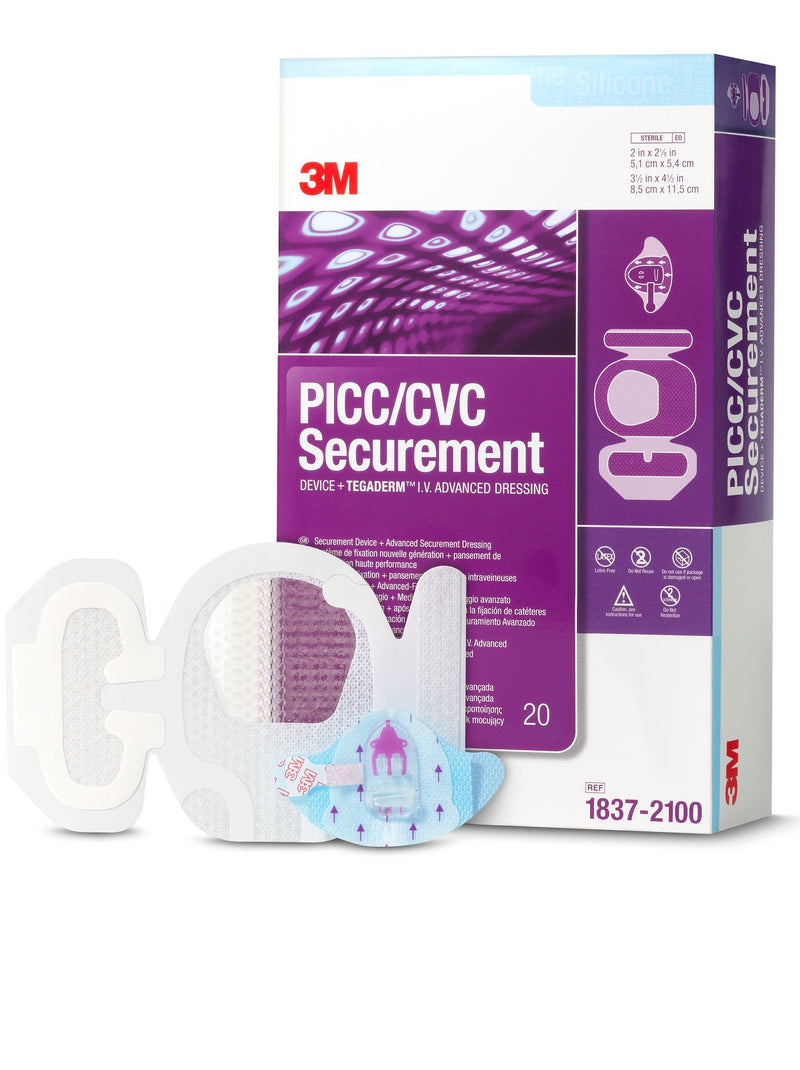 PICC/CVC Securement Device and IV Securement Dressing 3M Tegaderm I.V. Advanced Film 3-1/2 X 4-1/2 Inch Sterile