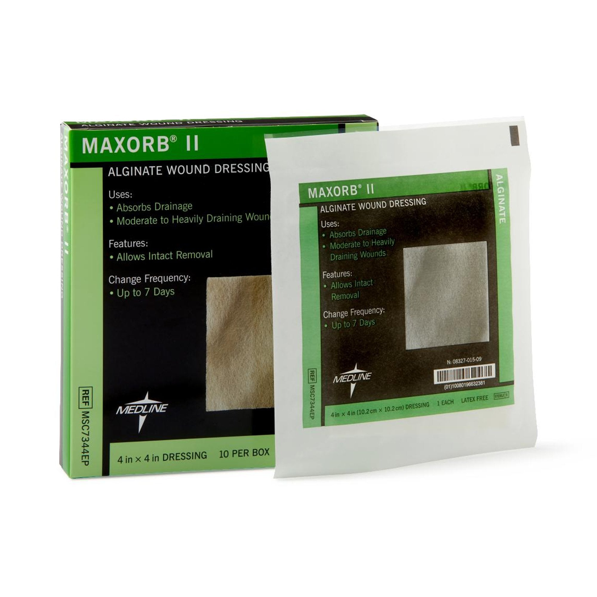 Medline Alginate Dressing Maxorb II Calcium Alginate 4 X 4 Inch Square (MSC7344EP / CS) 